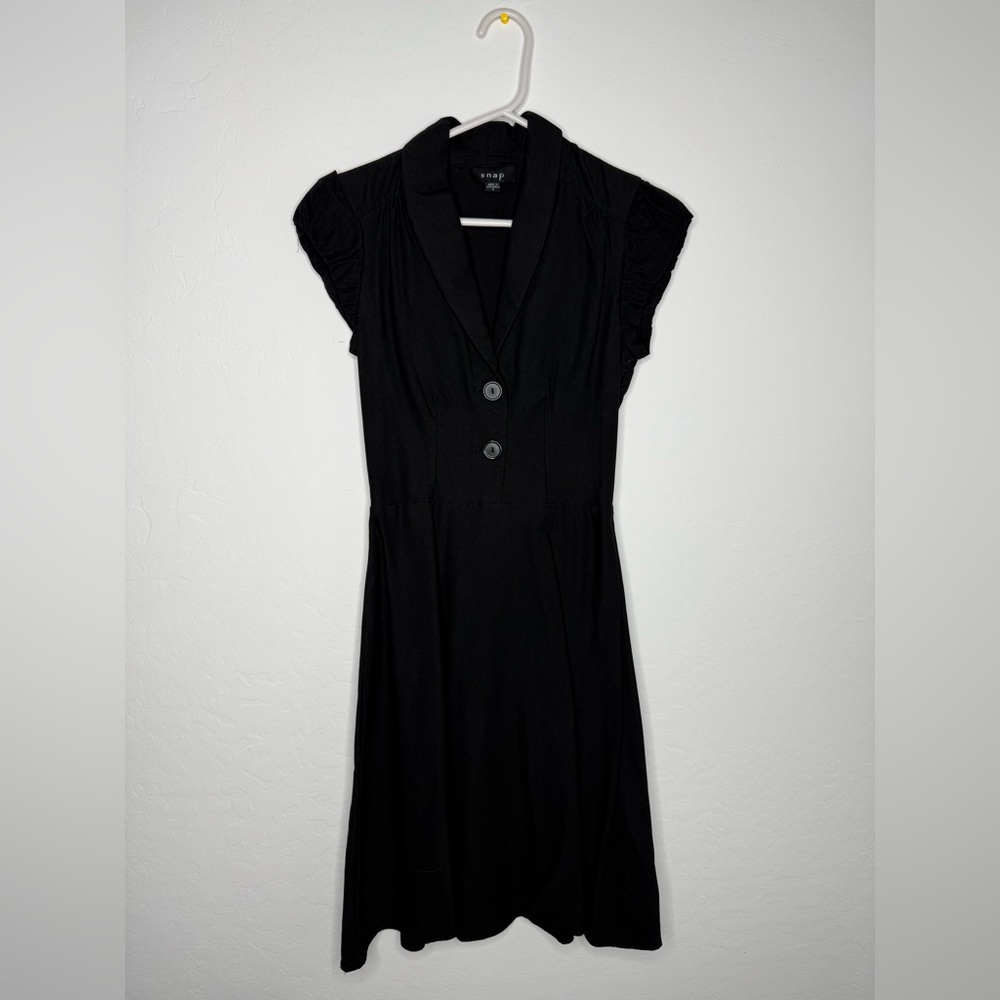 Snap Black Midi Dress